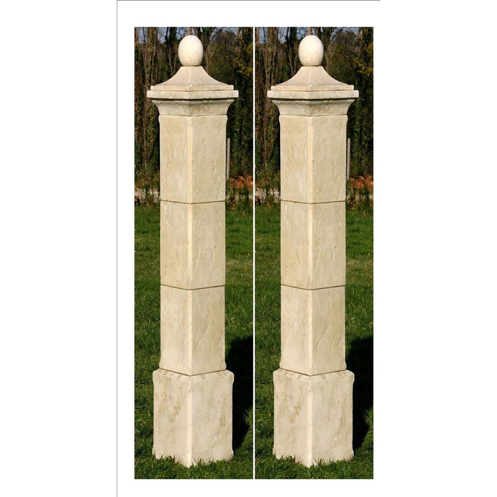 Habitat et Jardin Lot de 2 piliers de portail  provençal  - 41 x 41 x 228 cm