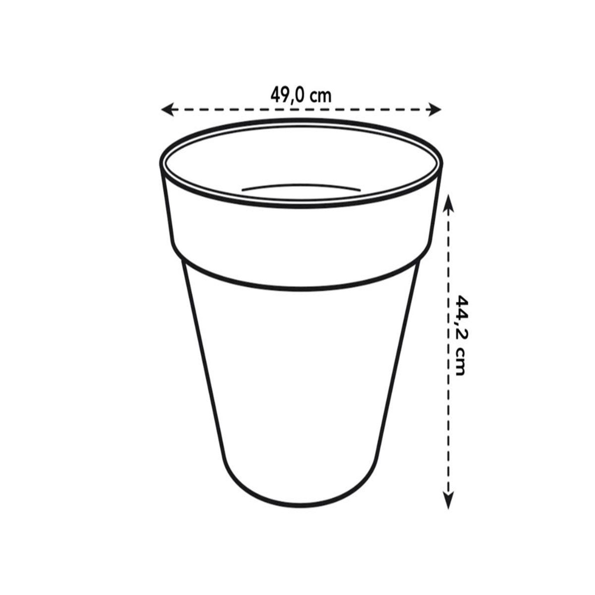 Voir la diapositive 2 : ELHO Pot de fleurs rond Loft Urban avec roues Ø 50 x H.44 cm - Blanc