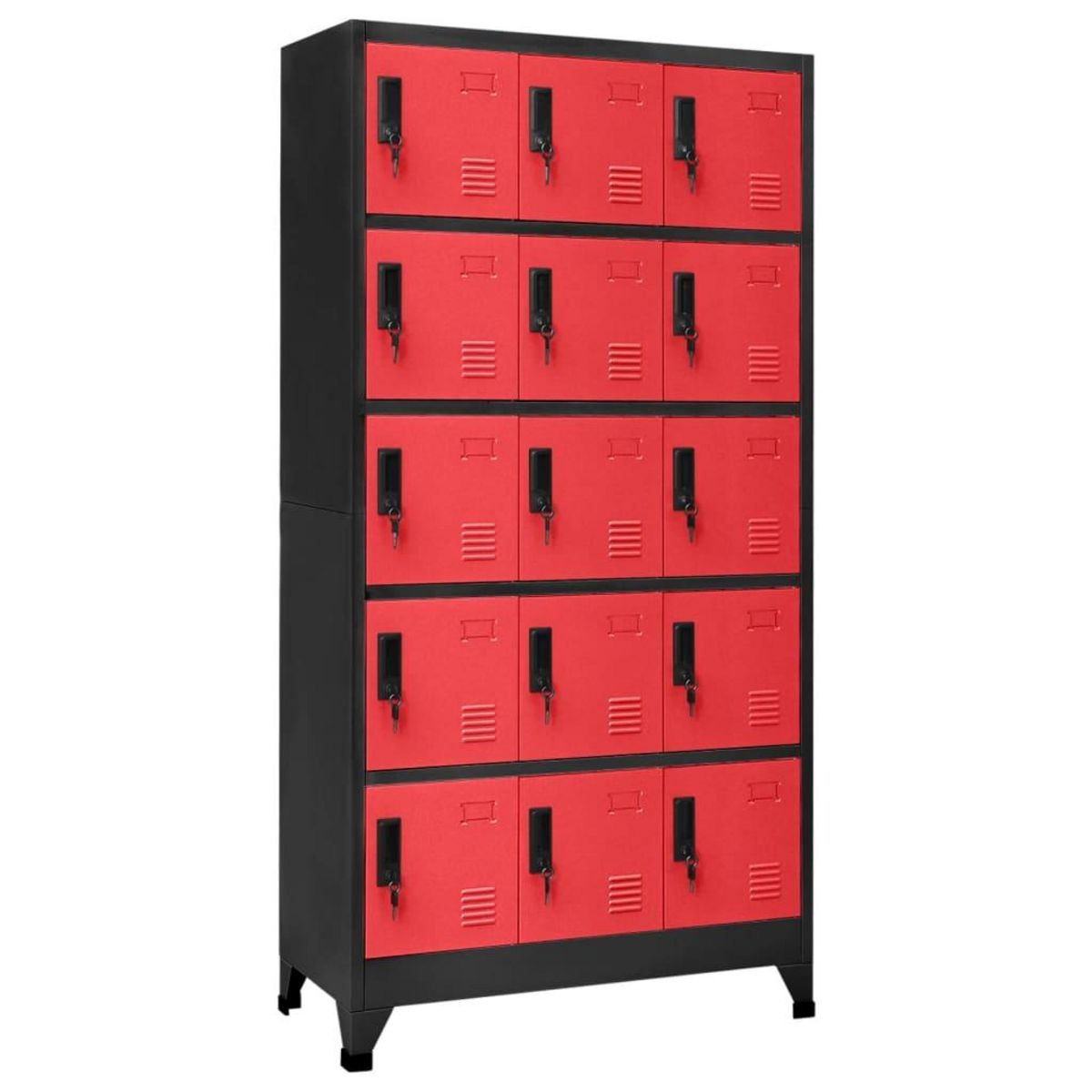 VIDAXL Armoire a casiers Anthracite et rouge 90x40x180 cm Acier