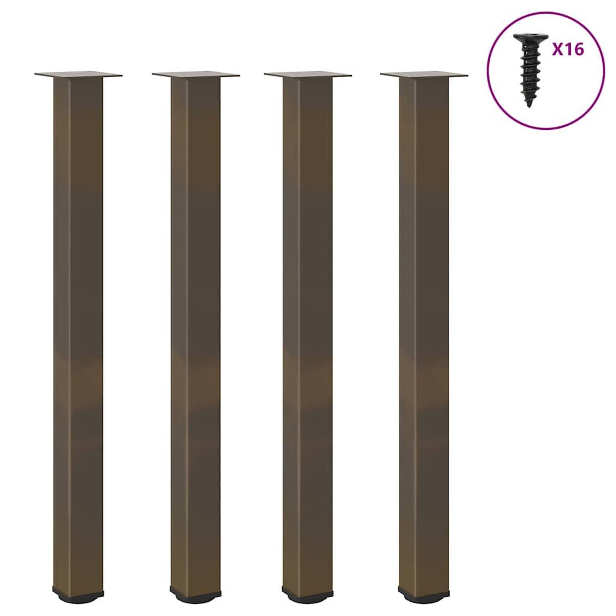 VIDAXL Pieds de table basse acier naturel 4 pcs 110-112 cm acier