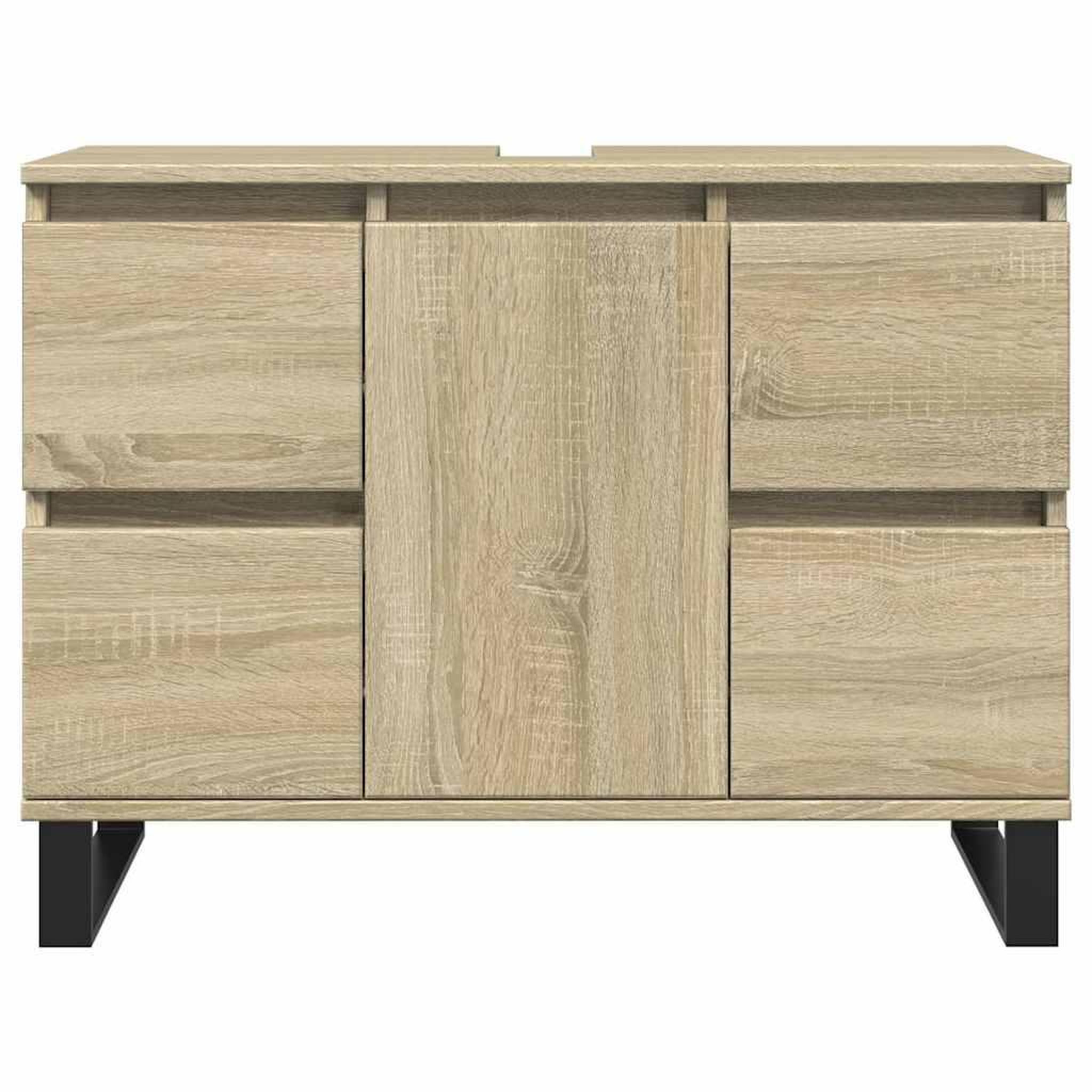 Voir la diapositive 3 : VIDAXL Armoire salle de bain chene sonoma 80x33x60cm bois d'ingenierie