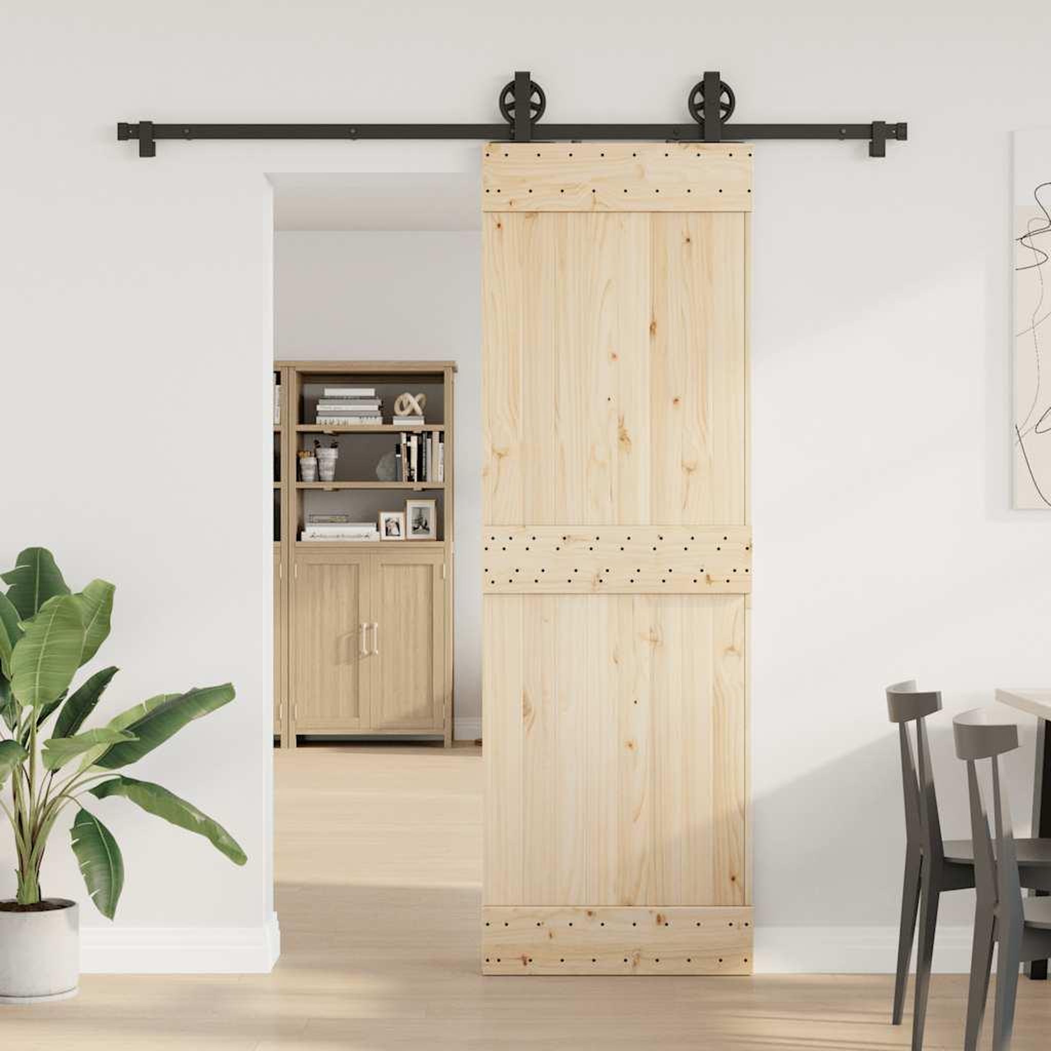 Voir la diapositive 3 : VIDAXL Kit de quincaillerie de porte coulissante 200 cm Acier Noir