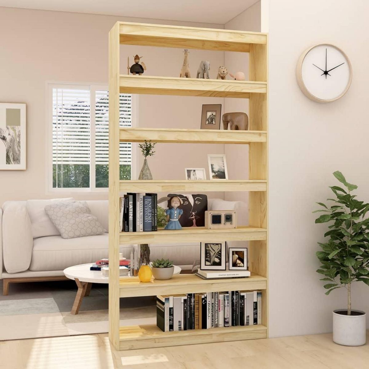 VIDAXL Bibliotheque/Separateur de piece 100x30x200 cm pin massif
