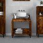 Voir la diapositive 3 : VIDAXL Meuble d'evier chene fume 58x33x60 cm bois d'ingenierie