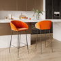 Voir la diapositive 2 : Rendez vous déco Lot de 2 chaises de bar 75 cm en velours orange-Marquise