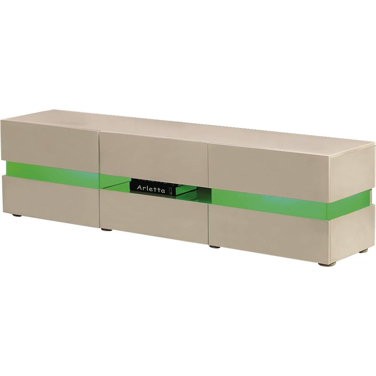 Habitat et Jardin Meuble TV LED  Vida' - 177 x 39 x 45 cm - Blanc laqué