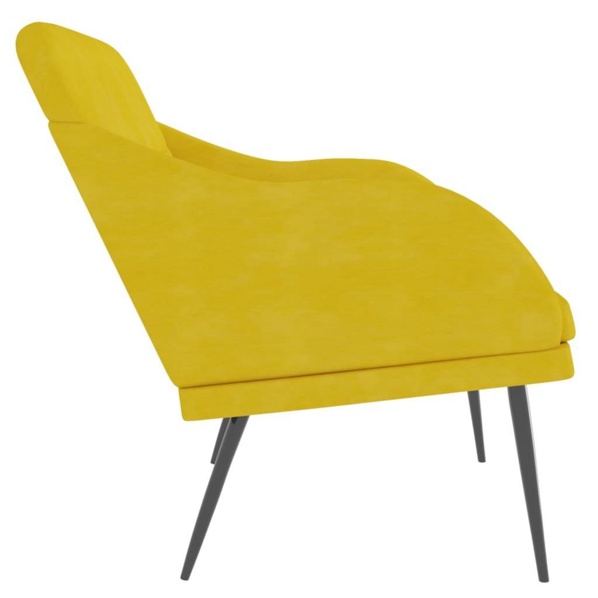 VIDAXL Banc Jaune 110x76x80 cm Velours