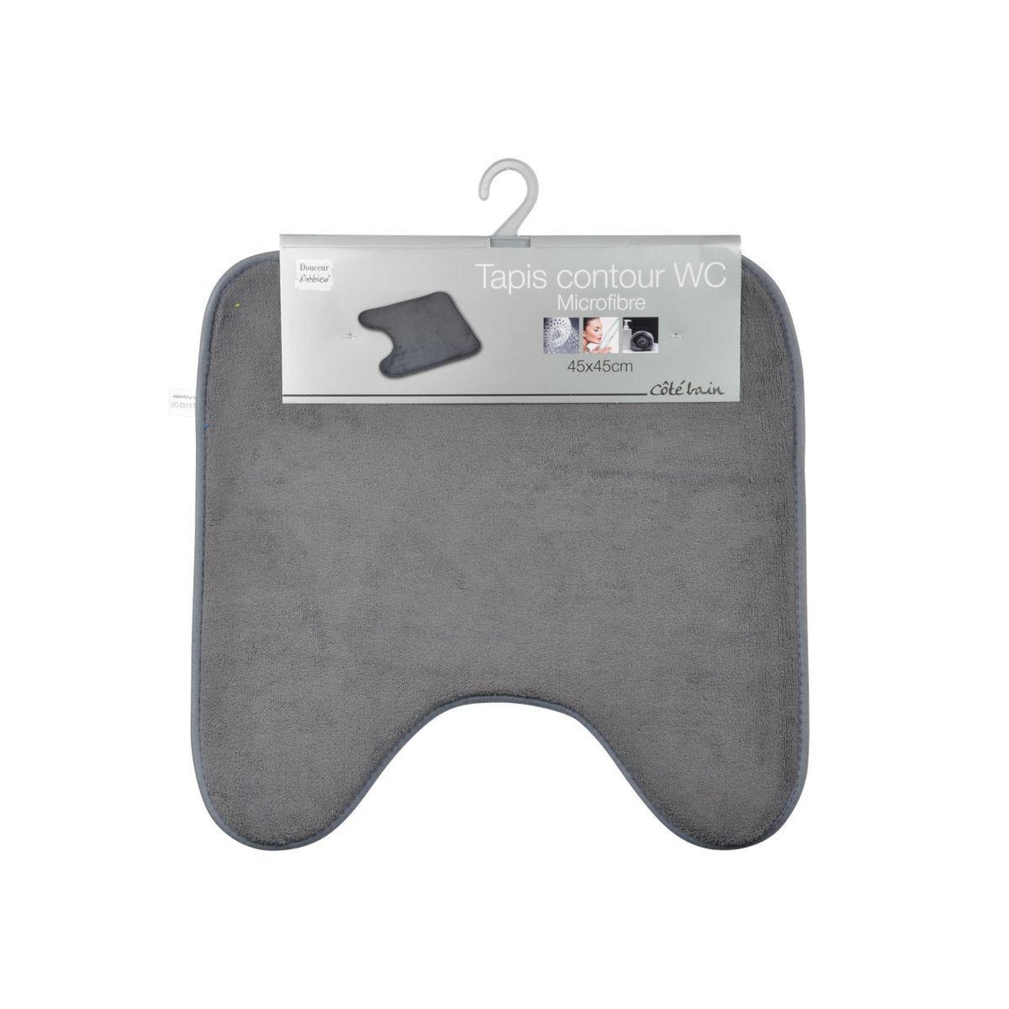 Voir la diapositive 2 : Douceur d'Intérieur Tapis Contour WC  Vitamine II  45x45cm Anthracite