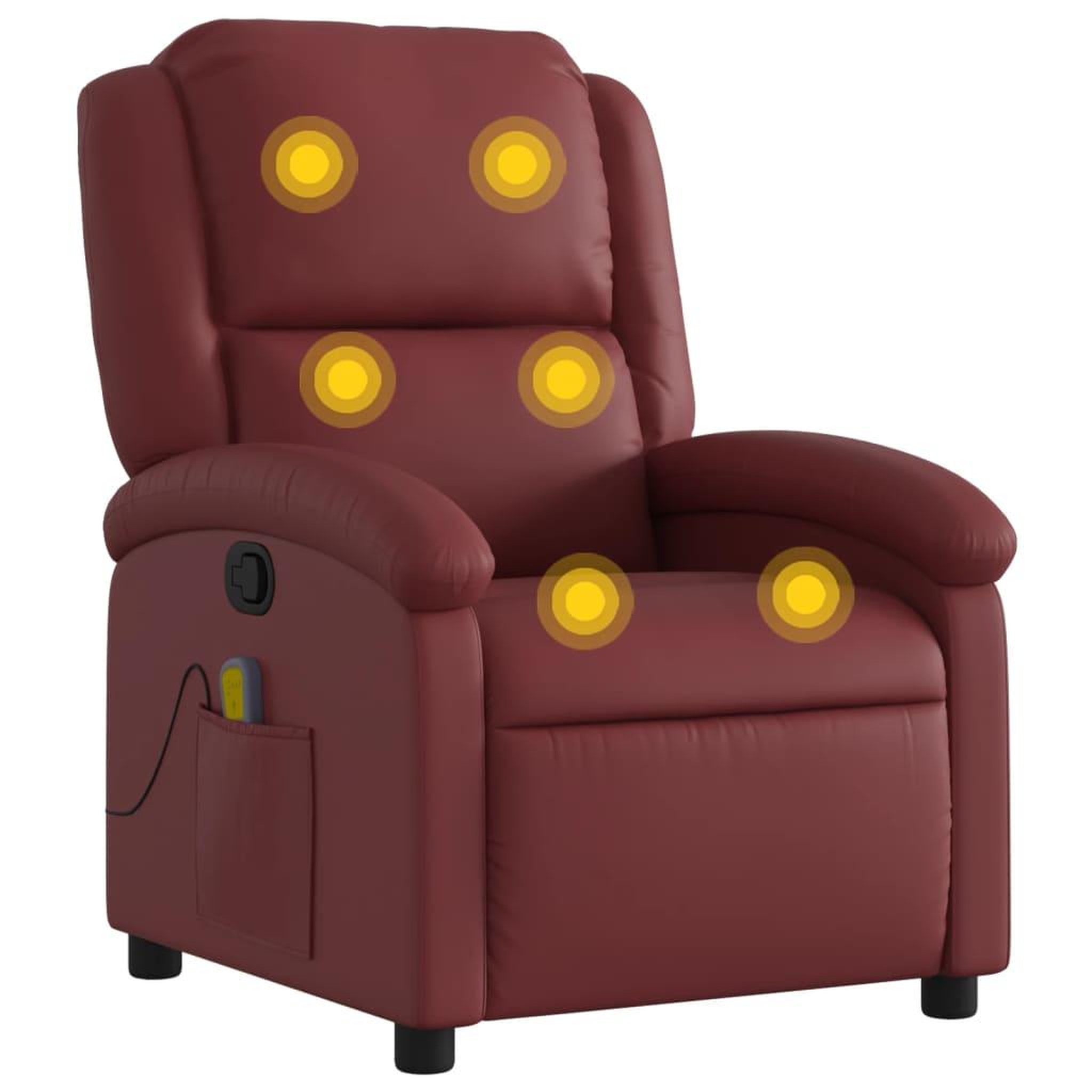 Voir la diapositive 2 : VIDAXL Fauteuil de massage inclinable Rouge bordeaux Similicuir