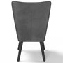 Voir la diapositive 4 : ID MARKET Fauteuil scandinave ANIA en velours gris