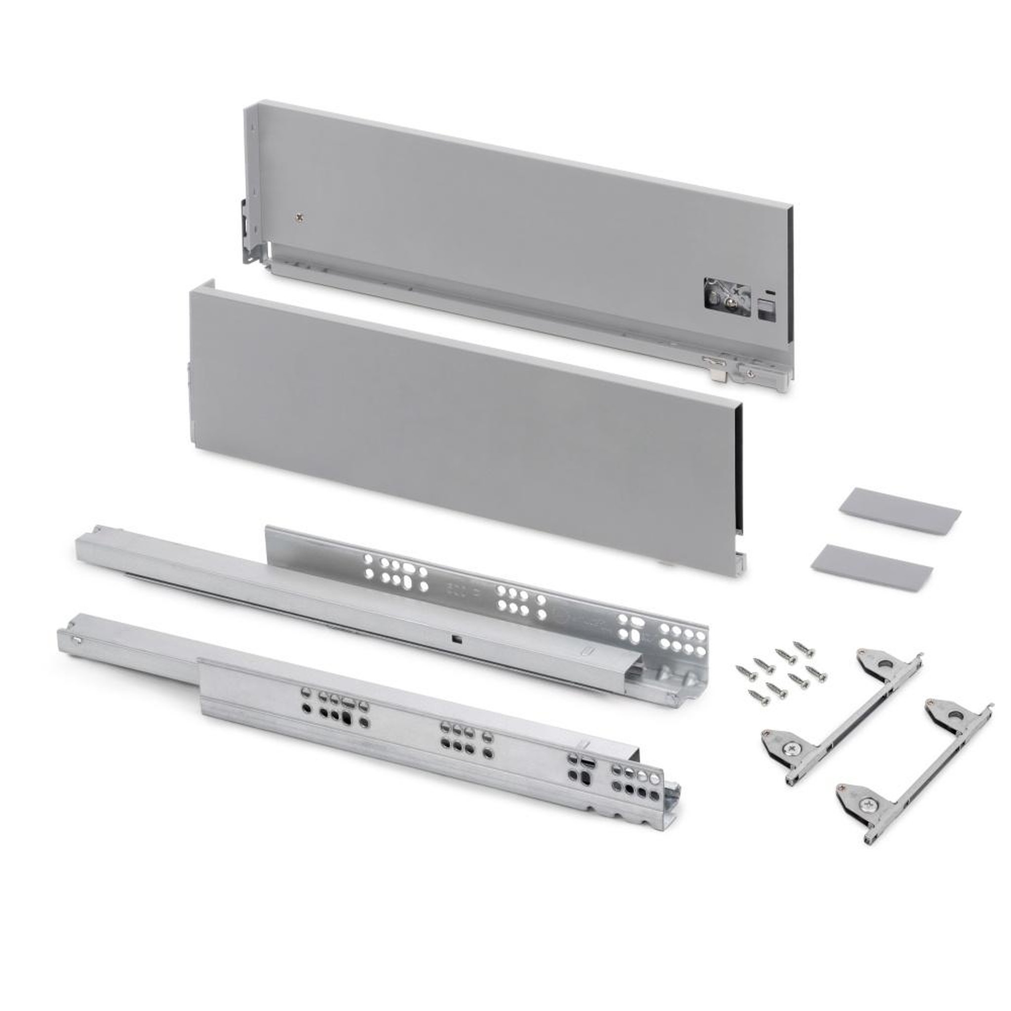 EMUCA SRL Tiroir extérieur Vertex avec réglages 3D hauteur 93mm -  40kg -  profondeur 400mm -  Acier -  Peint en blanc