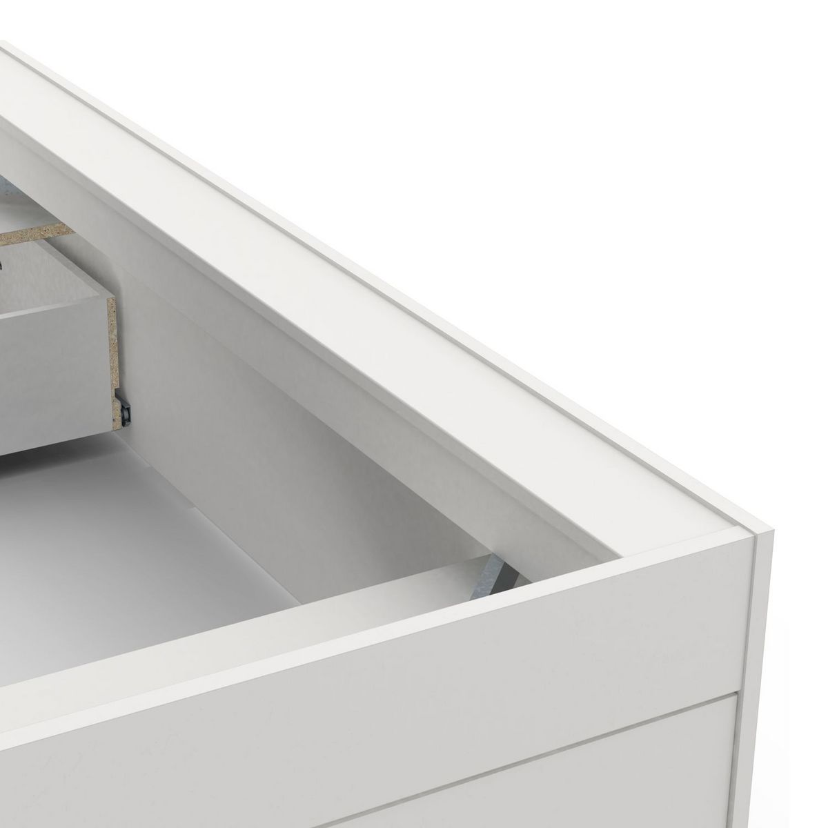 Lit 140x190/200 cm avec rangements 2 tiroirs 2 niches LOREDANA