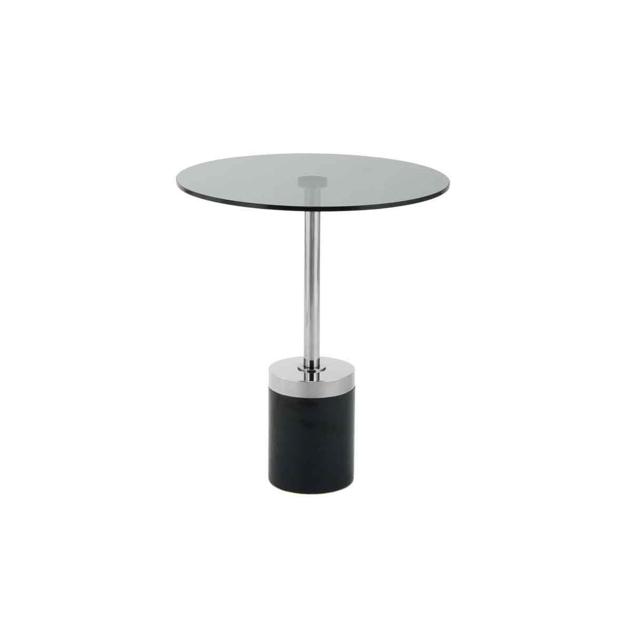 Voir la diapositive 2 : Paris Prix Table d'appoint en marbre  lana  53cm gris & noir