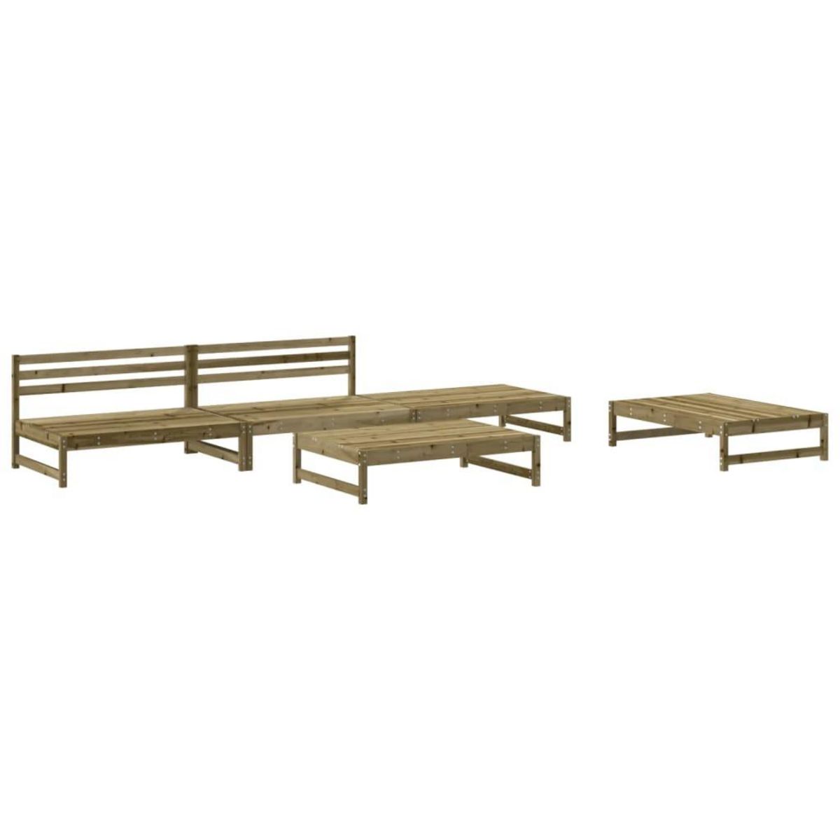 VIDAXL Salon de jardin 5 pcs bois de pin impregne