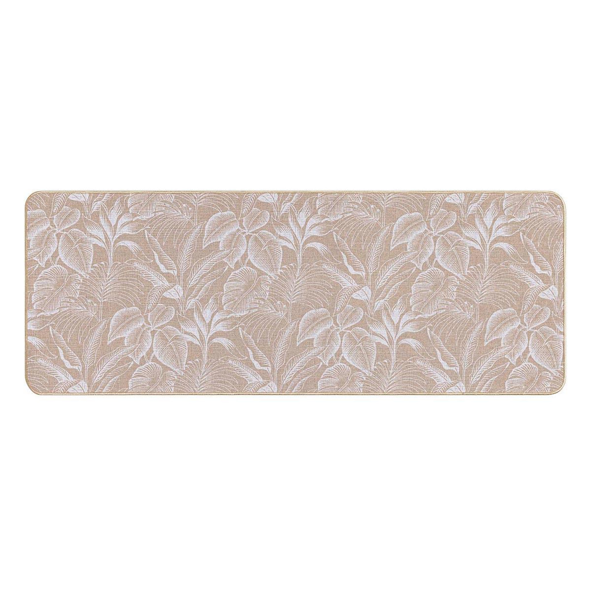 Douceur d'Intérieur Tapis déco imprimé  stylis  45x120cm naturel & blanc