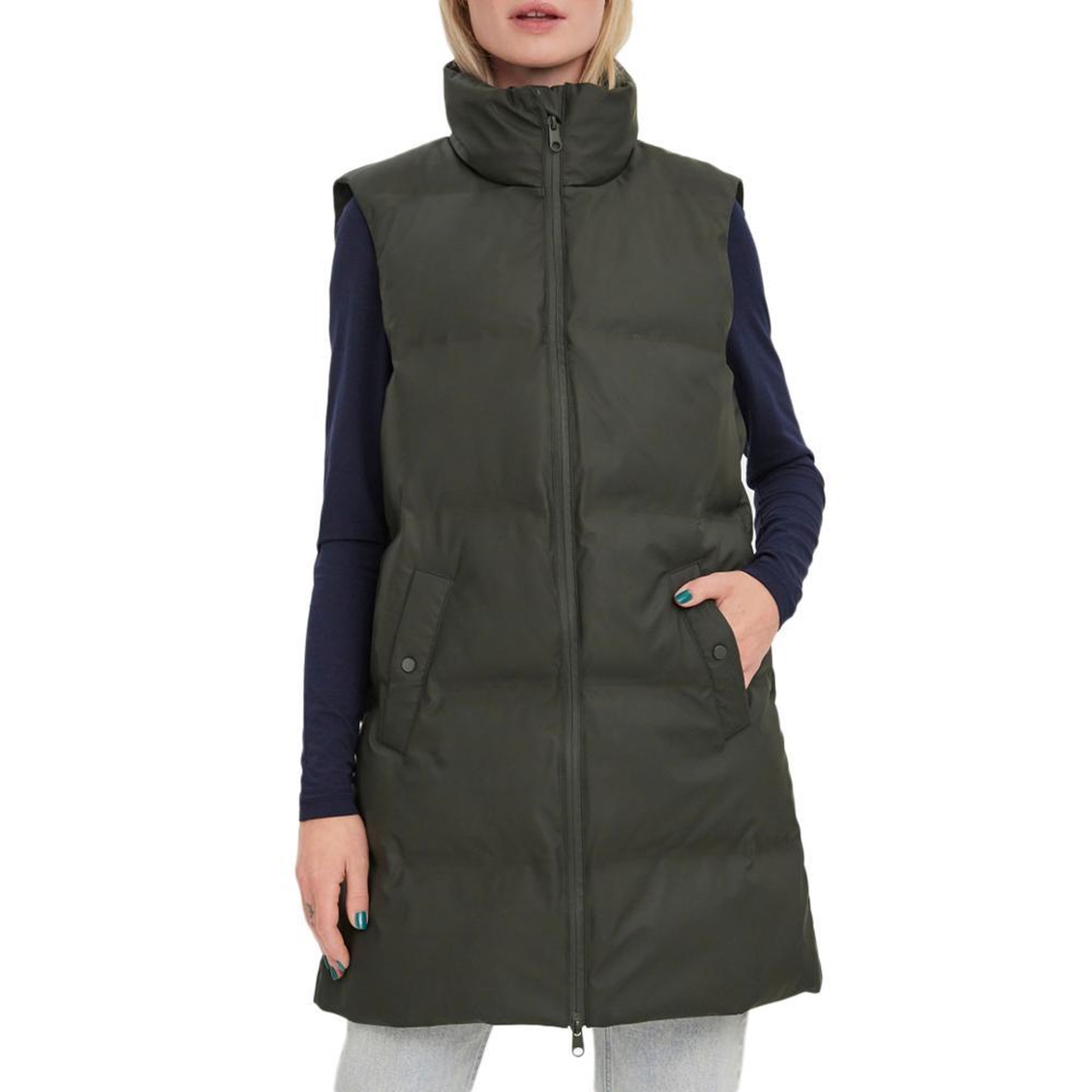Vero Moda Doudoune sans manche Kaki Femme Vero Moda Coated. Coloris disponibles : Vert