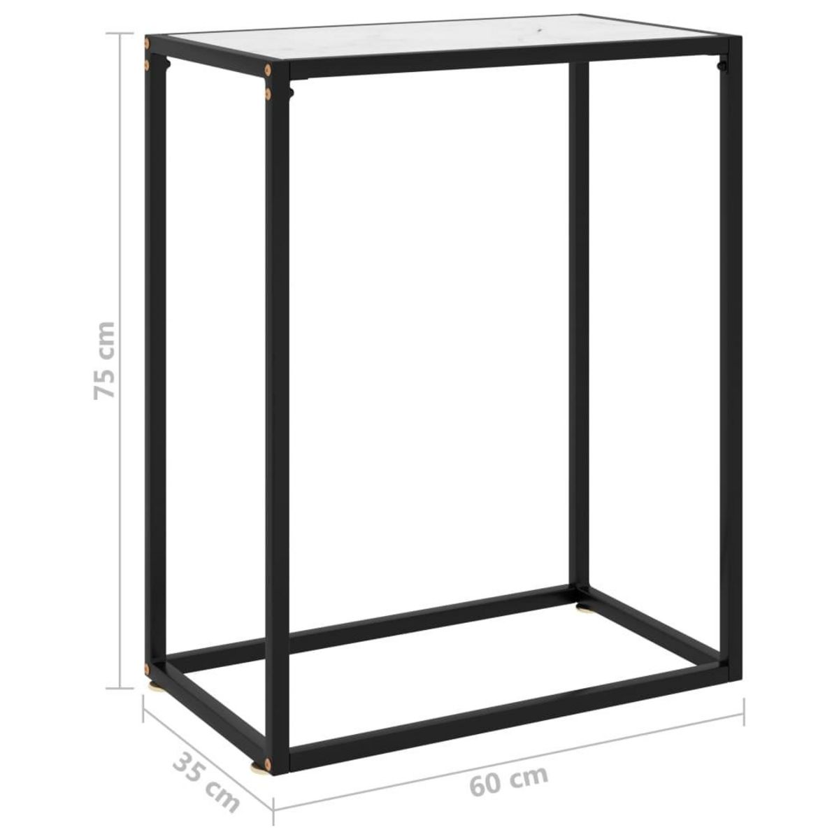 VIDAXL Table console Blanc 60x35x75 cm Verre trempe