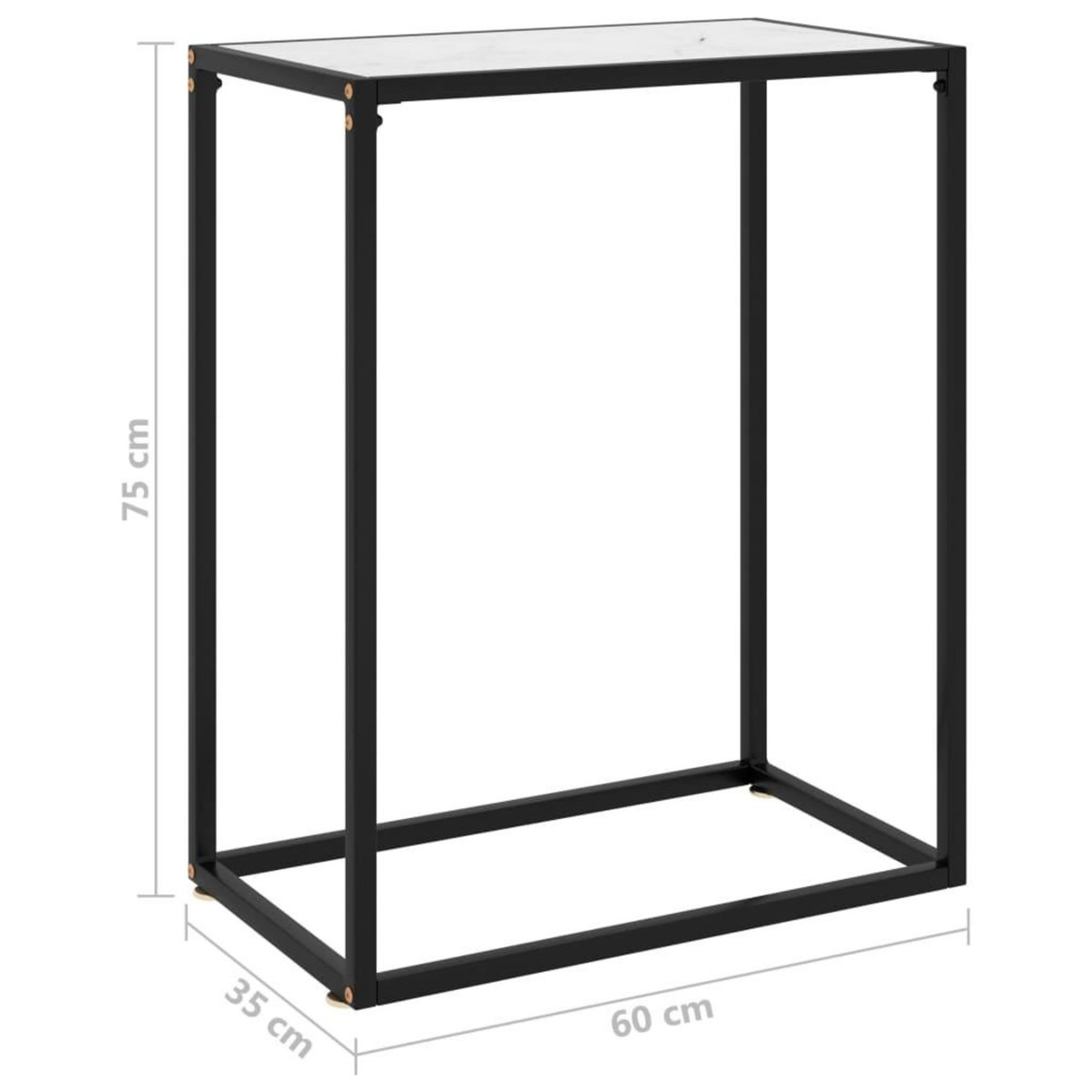VIDAXL Table console Blanc 60x35x75 cm Verre trempe