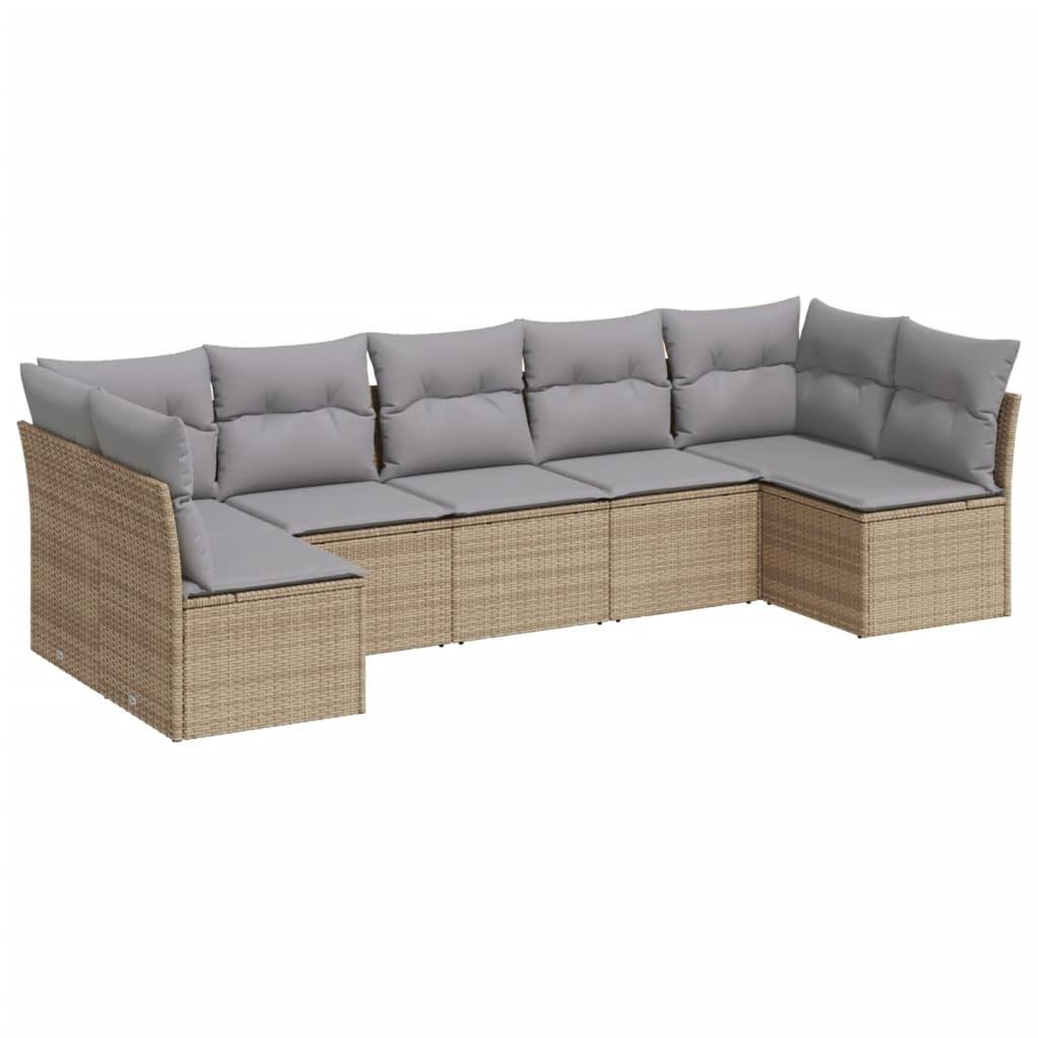 Voir la diapositive 2 : VIDAXL Salon de jardin avec coussins 7 pcs beige resine tressee