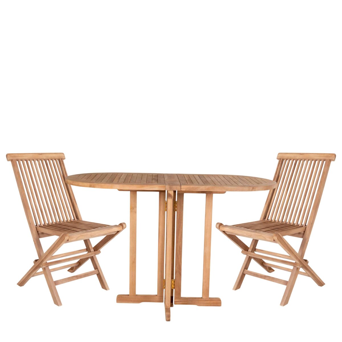 HOUSE NORDIC Table de jardin 120 cm + 2 chaises en teck
