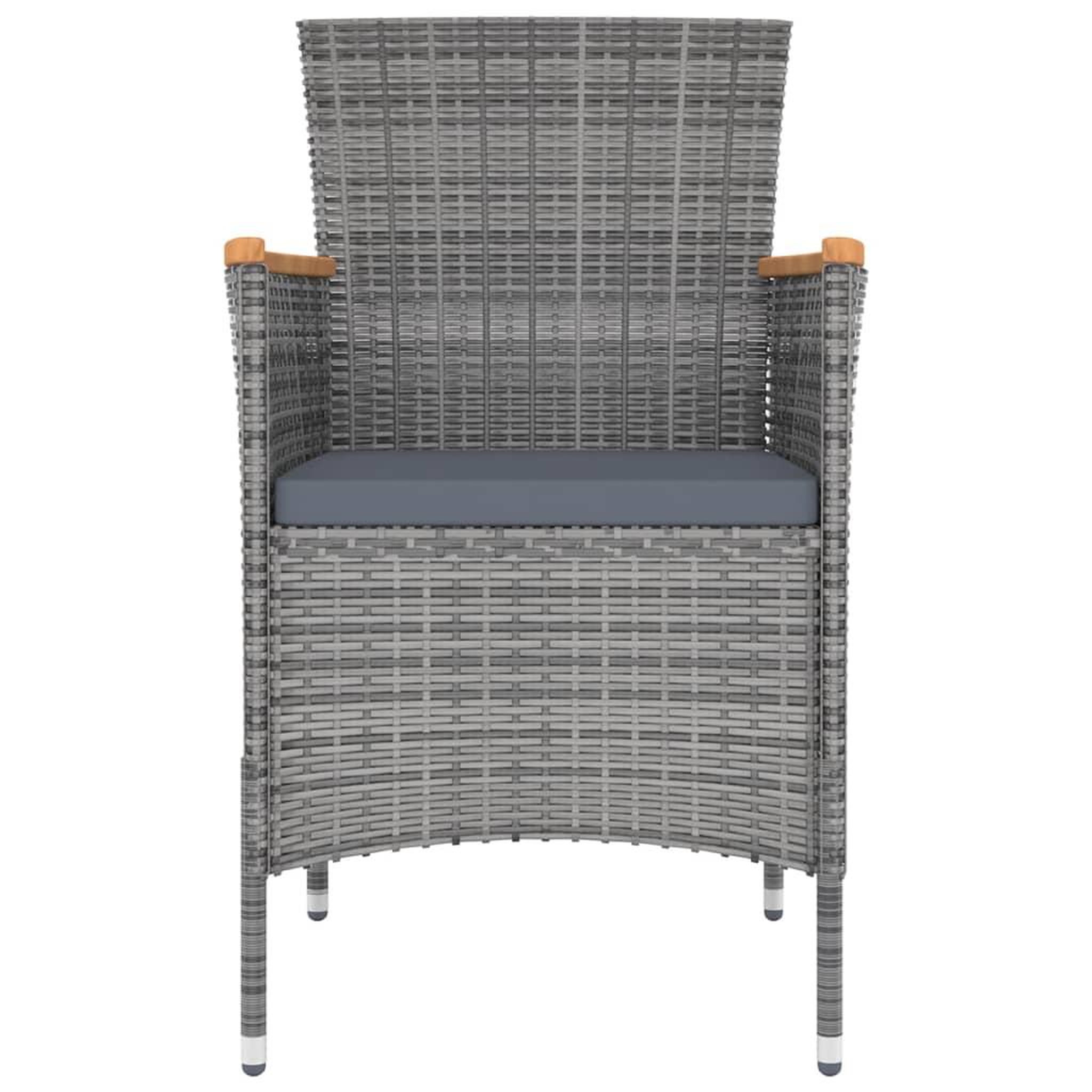 Voir la diapositive 5 : VIDAXL Ensemble a manger de jardin 9 pcs avec coussins Gris