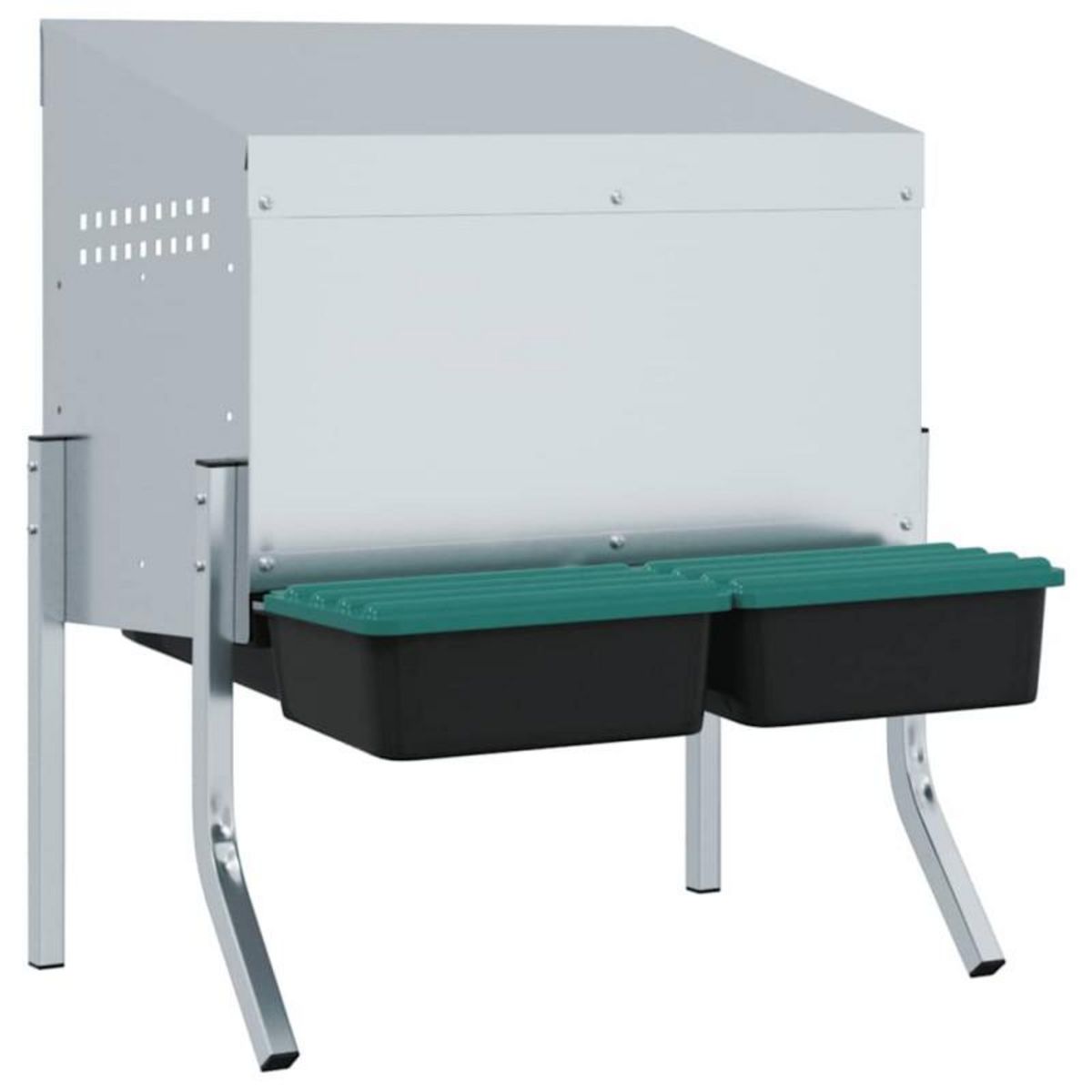 VIDAXL Nichoir à poules2 compartiments avec pieds en acier galvanisé