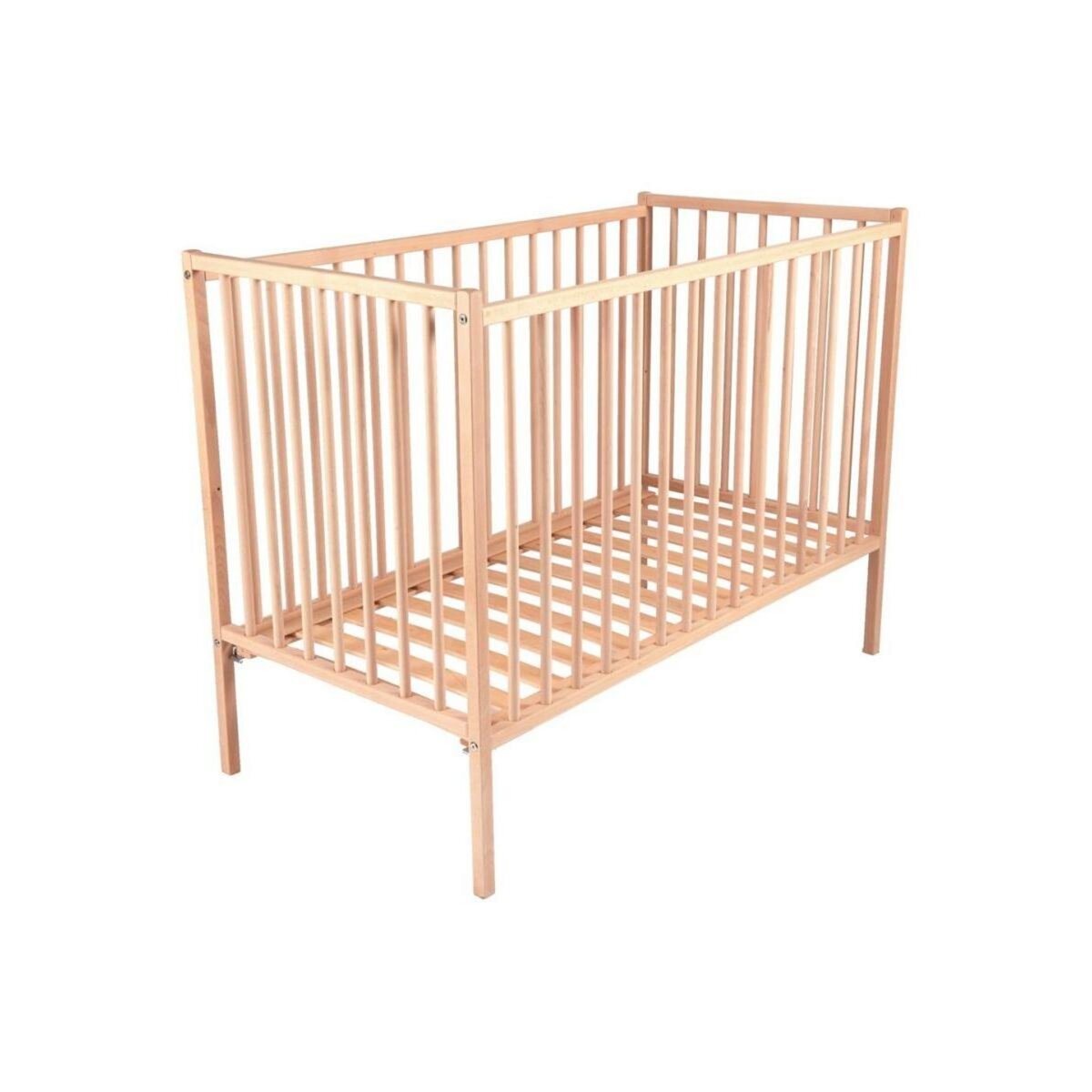COMBELLE Lit Remi 70x140cm en Bois Brut Naturel - Mobilier Enfant Artisanale