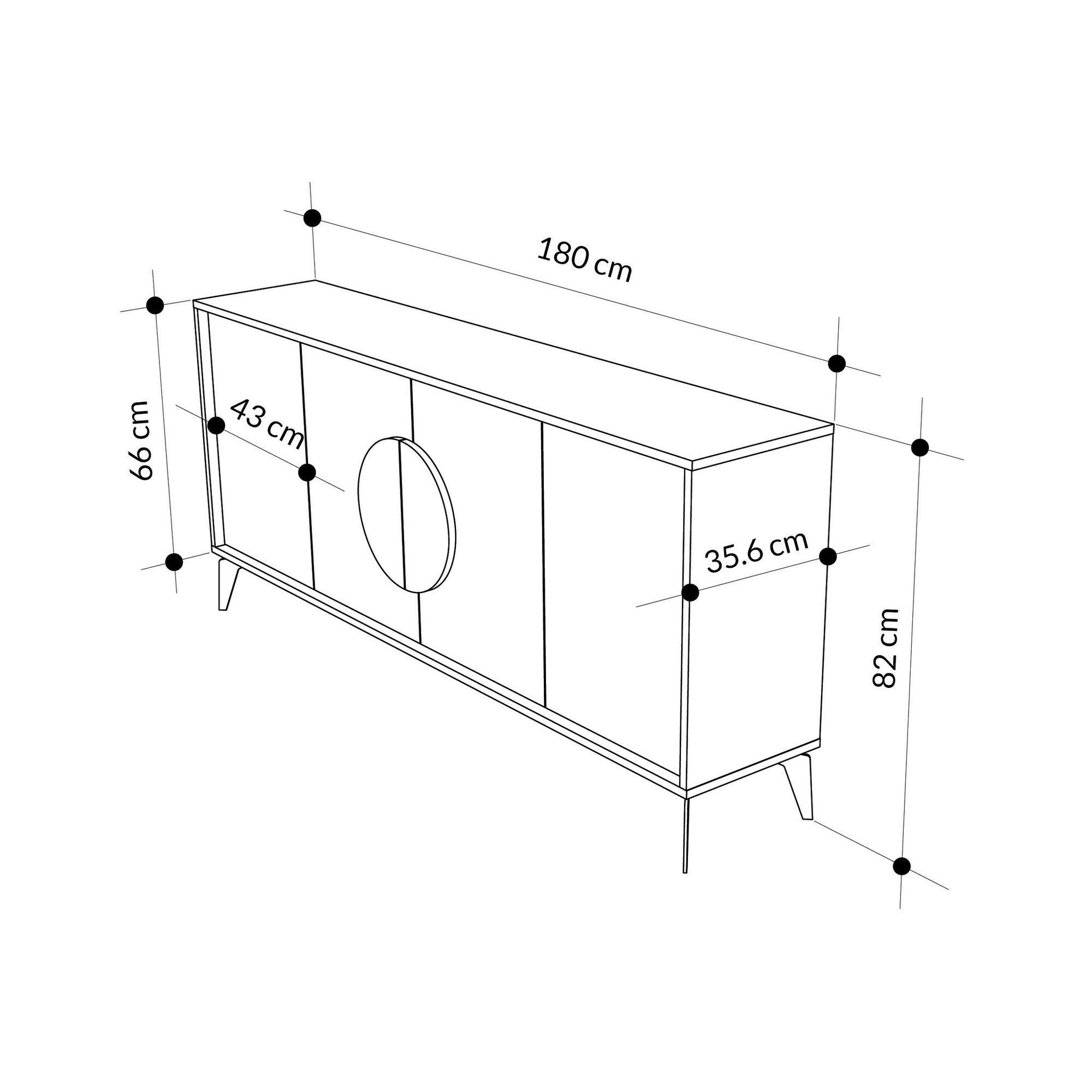 Voir la diapositive 4 : Habitat et Jardin Buffet en bois  gora wide  - 180 x 36 x 82 cm - marron