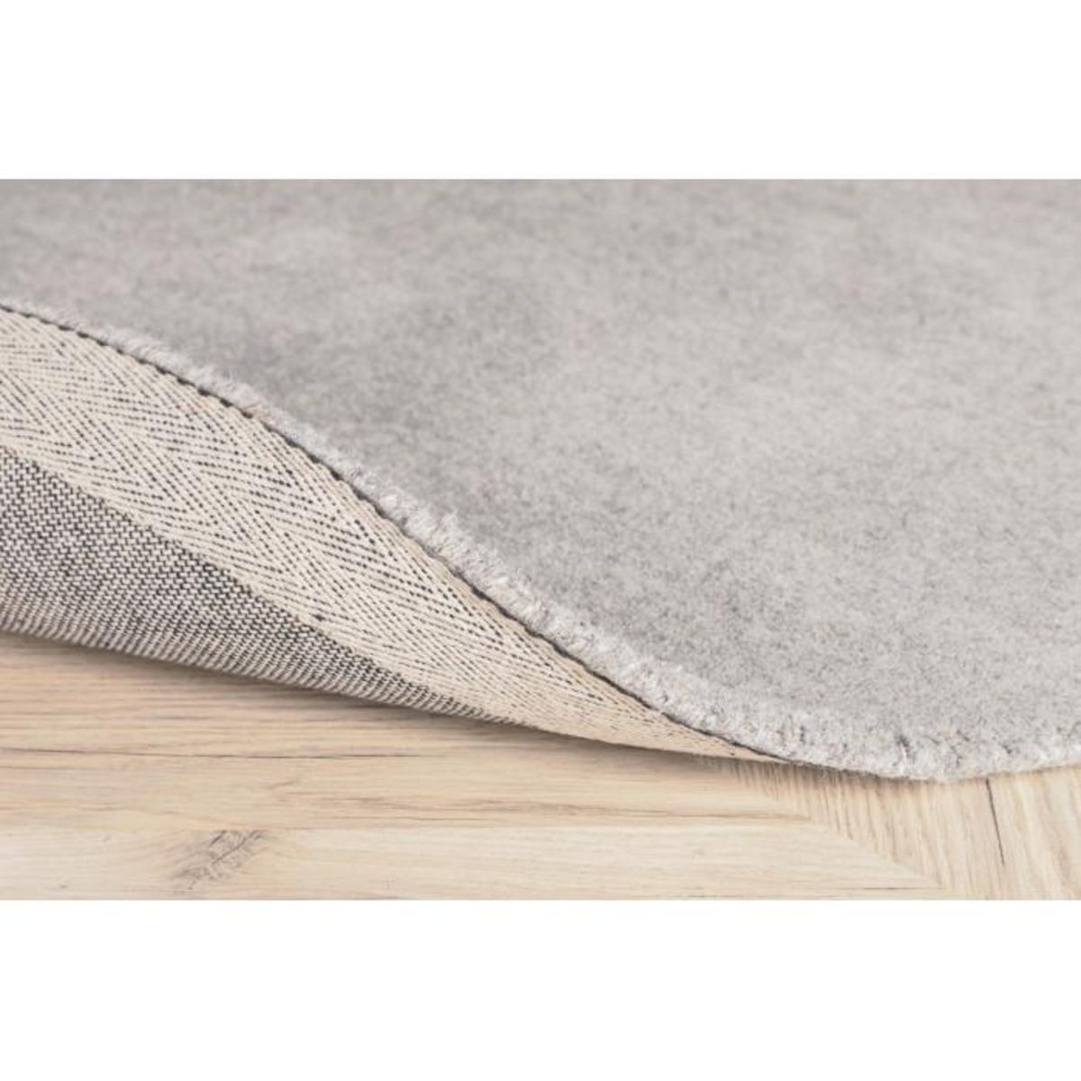 Paris Prix Tapis Déco Rond en Laine  Ulla  200cm Gris Clair