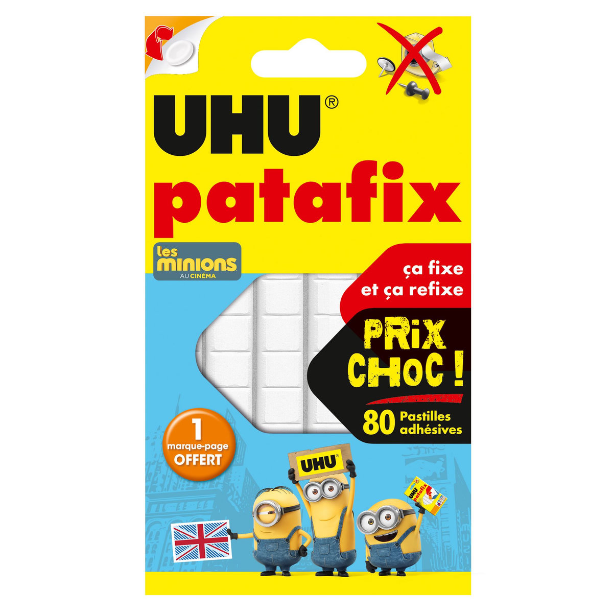 UHU 80 Pastilles patafix blanches Les Minions