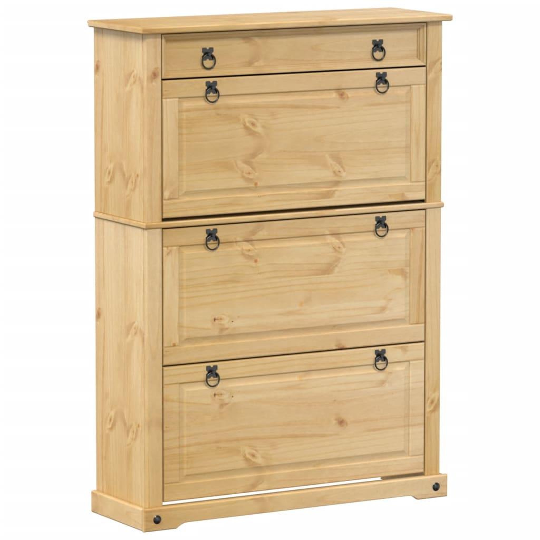 Voir la diapositive 2 : VIDAXL Armoire a chaussures  99x32x138 cm bois de pin massif