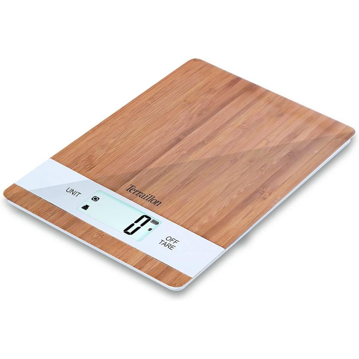 Balance de cuisine rechargeable par prise USB bambou 5 kg - Terraillon