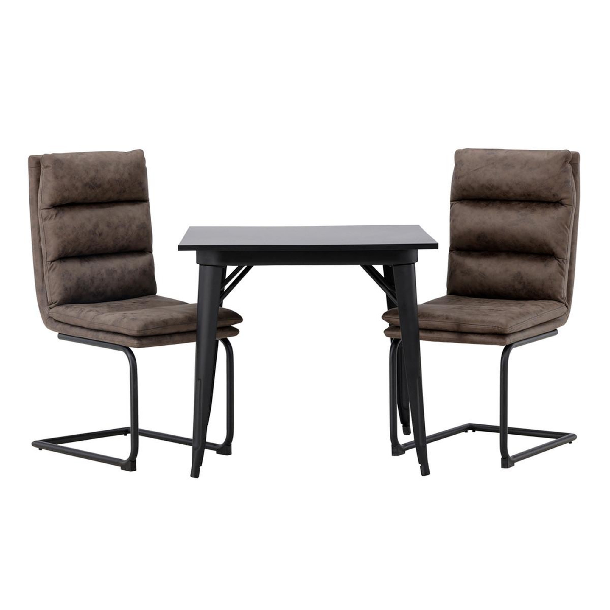 Paris Prix Ensemble table à manger 2 chaises  tempe & zizo  80cm noir & marron