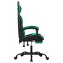 Voir la diapositive 4 : VIDAXL Chaise de jeu avec repose-pied Noir et vert Similicuir