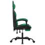 Voir la diapositive 4 : VIDAXL Chaise de jeu avec repose-pied Noir et vert Similicuir
