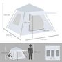 Voir la diapositive 3 : OUTSUNNY Tente de camping automatique pop up 2-3 pers. - porche, sac de transport - dim. 210L x 210l x 150H cm - gris clair