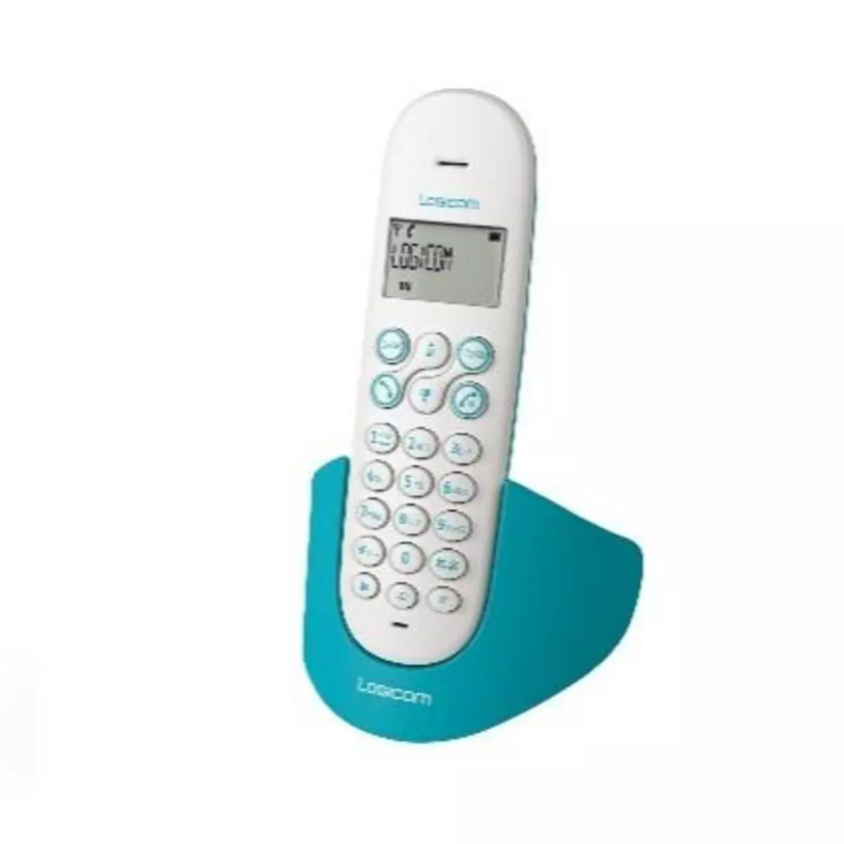 LOGICOM Téléphone DECT Luna 150 Turquoise Main libre répertoire de 20 contacts choix de 10 sonneries dont 5 polyphoniques