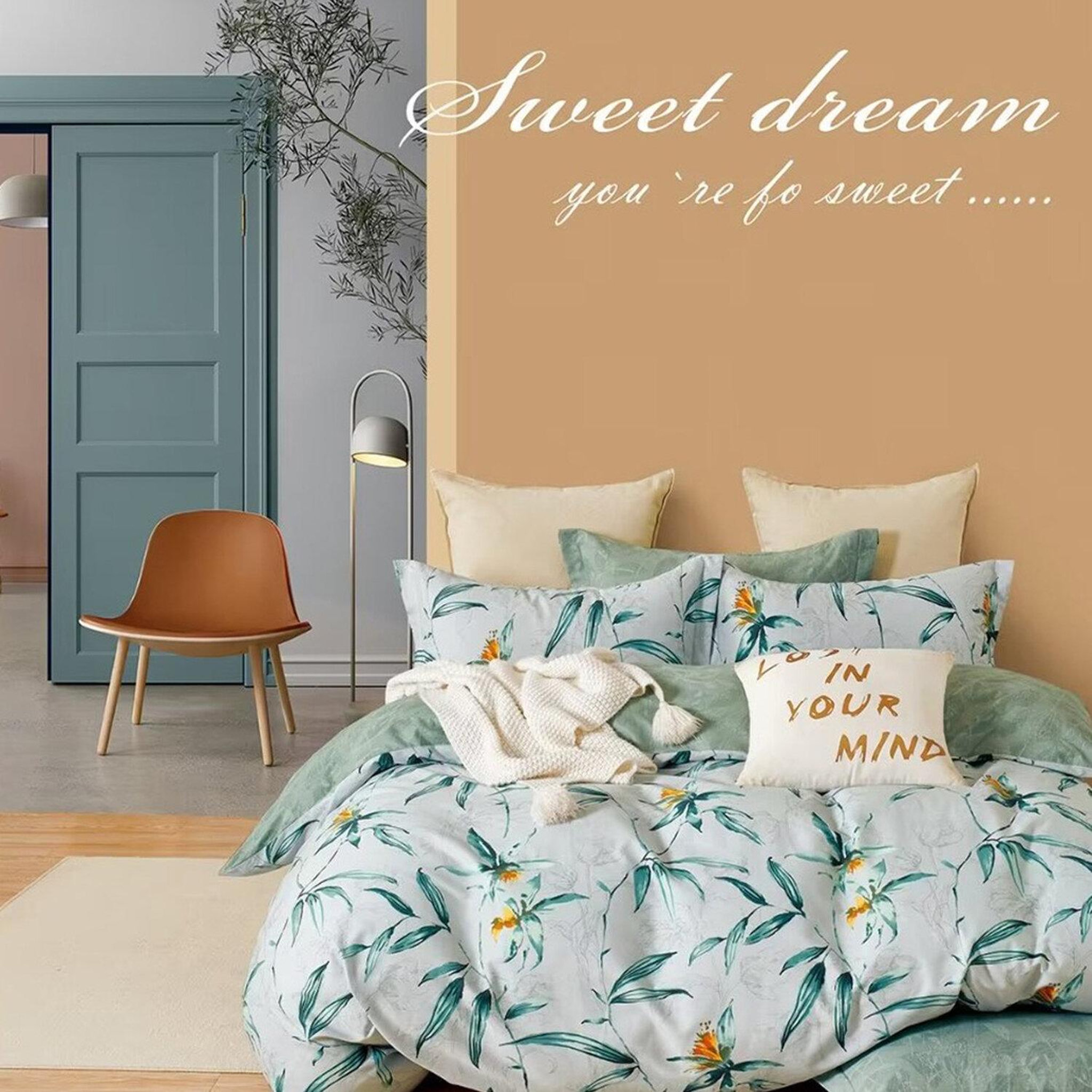 Voir la diapositive 1 : Home collection Parure housse de couette en polycoton Loucine