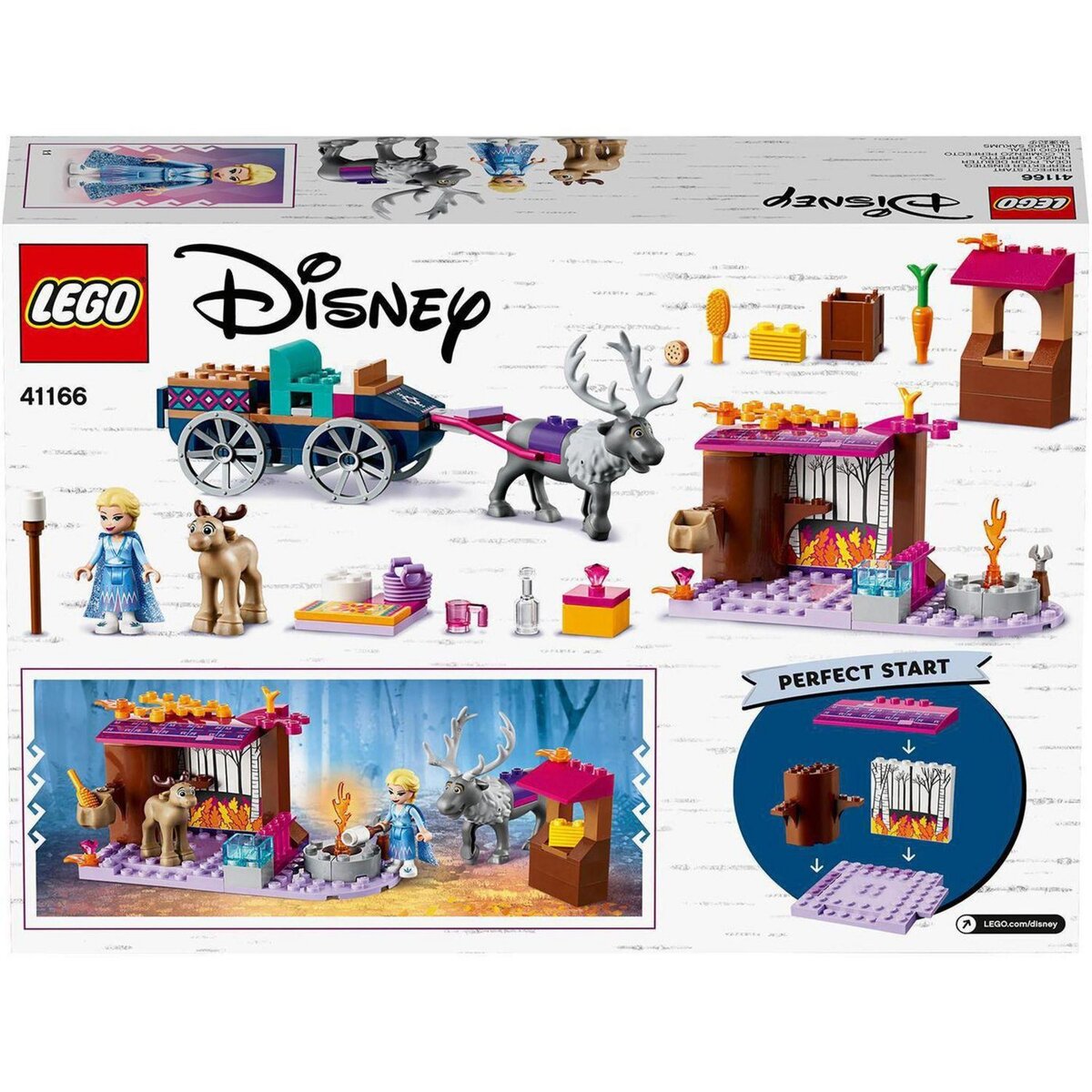 LEGO Disney 41166 L&rsquo;Aventure en Calèche d&rsquo;Elsa, Jouet, Écurie, Princesse Elsa et Figurines