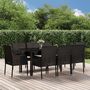 Voir la diapositive 1 : VIDAXL Ensemble a manger jardin 9pcs et coussins noir resine tressee