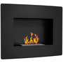 Voir la diapositive 1 : HOMCOM Cheminée bioéthanol encastrable design - 0,9L - 66 x 16 x 52 cm - acier inox. noir