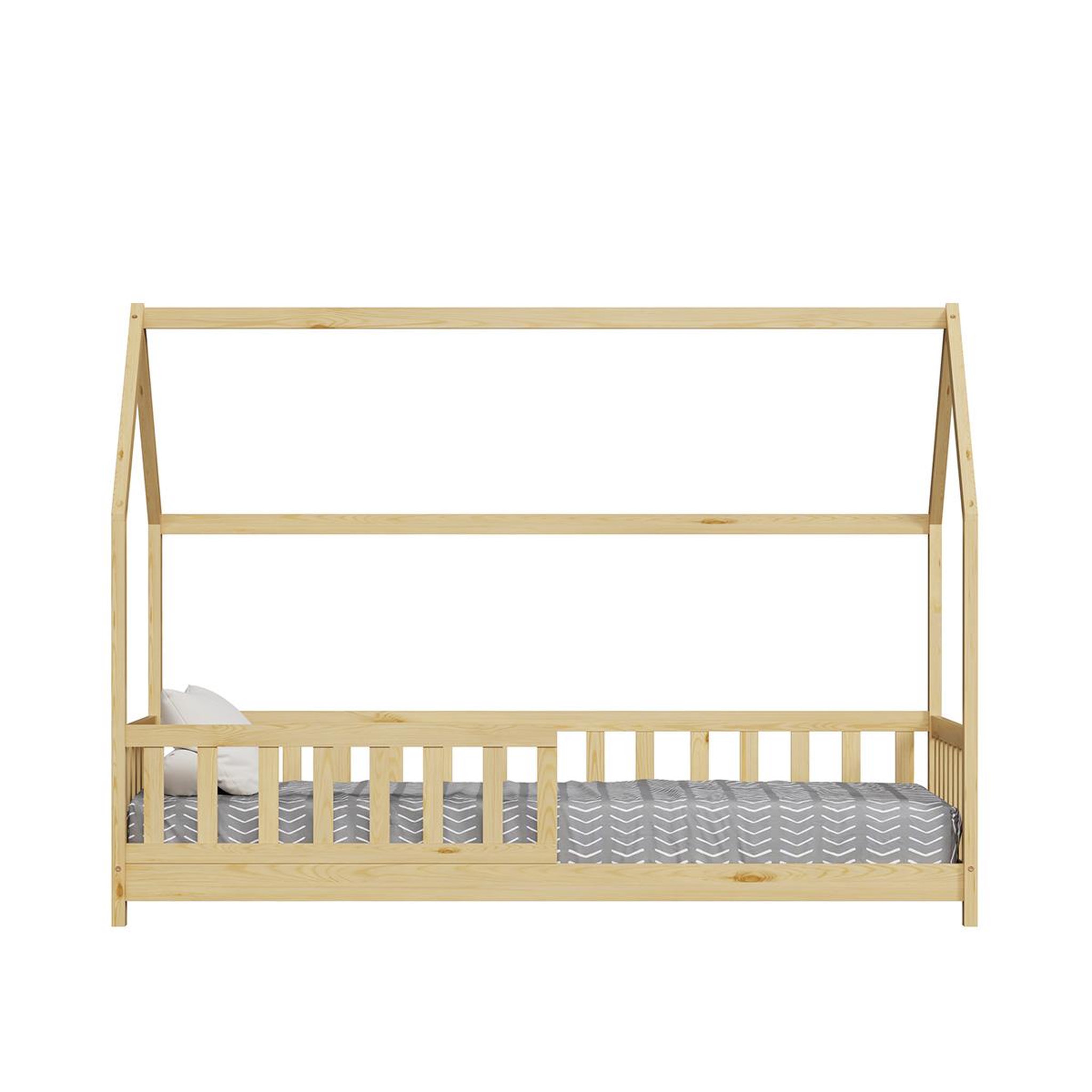 Voir la diapositive 1 : MINEA Minea | lit cabane avec barrière tchoupi 90x190 cm (matelas non inclus)