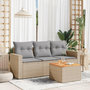 Voir la diapositive 1 : VIDAXL Salon de jardin avec coussins 4 pcs beige resine tressee