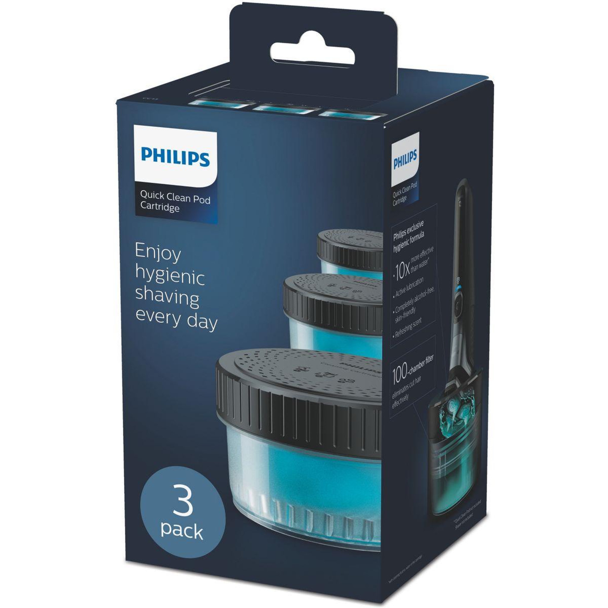 Voir la diapositive 2 : Philips Lotion de nettoyage quickclean recharges liquide cc12/50 x3