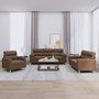 Voir la diapositive 1 : VIDAXL Ensemble de canapes 3 pcs avec coussins marron tissu