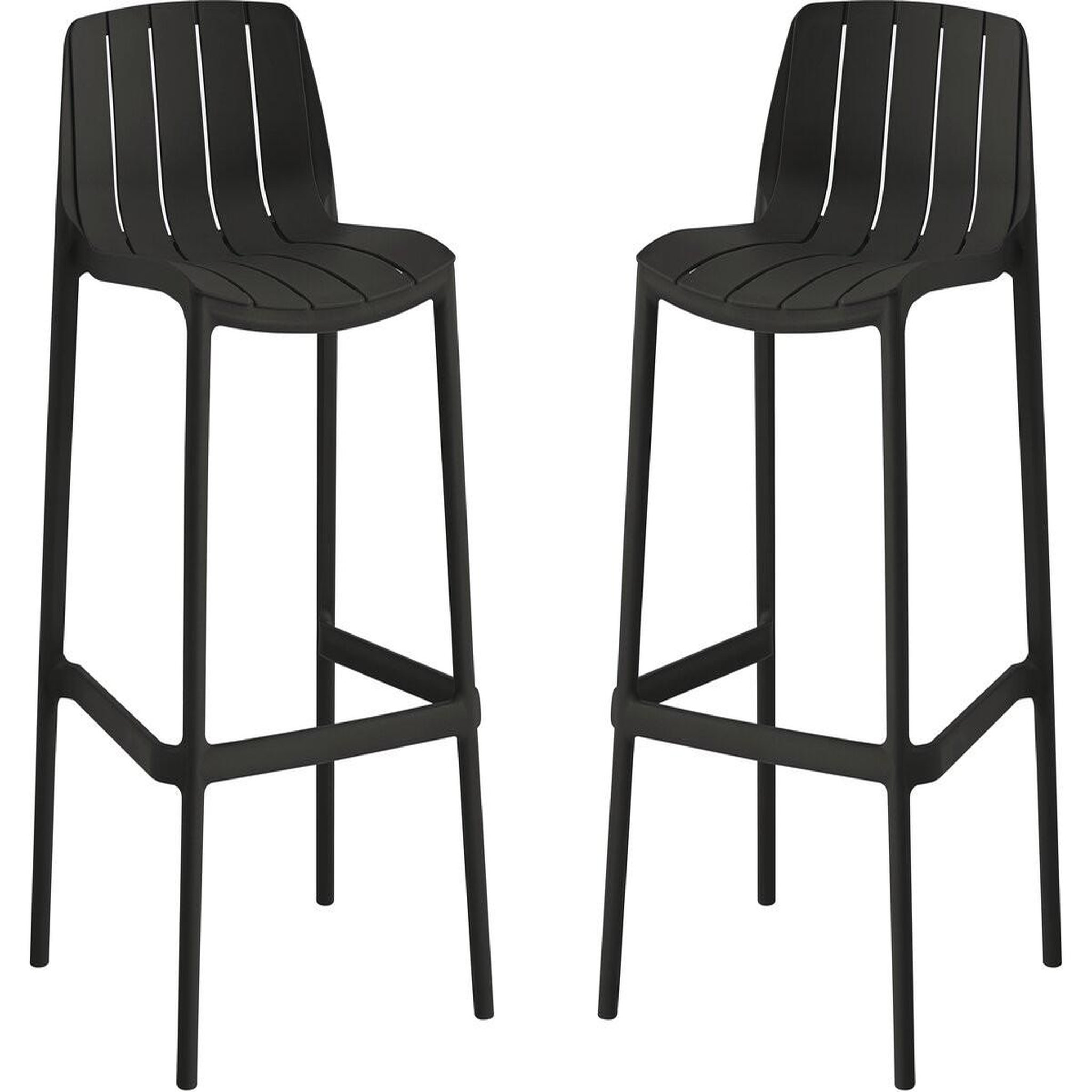 Habitat et Jardin Lot de 2 chaises hautes de jardin empilable  vaena  - noir