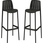 Habitat et Jardin Lot de 2 chaises hautes de jardin empilable  Vaena  - Noir