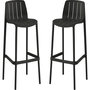Voir la diapositive 1 : Habitat et Jardin Lot de 2 chaises hautes de jardin empilable  Vaena  - Noir