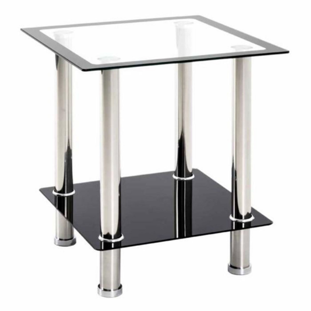 Paris Prix Table d'Appoint en Verre  Sacha  46cm Noir
