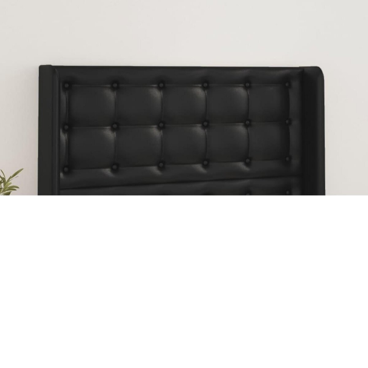 VIDAXL Tete de lit avec oreilles Noir 103x16x118/128 cm Similicuir